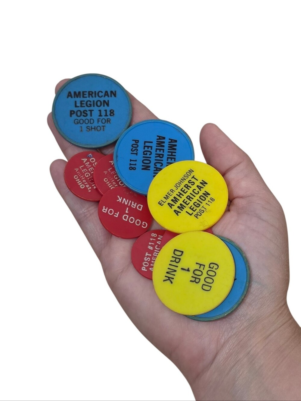 Vintage Amherst Ohio American Legion Post 118 Drink Tokens Lot of 10